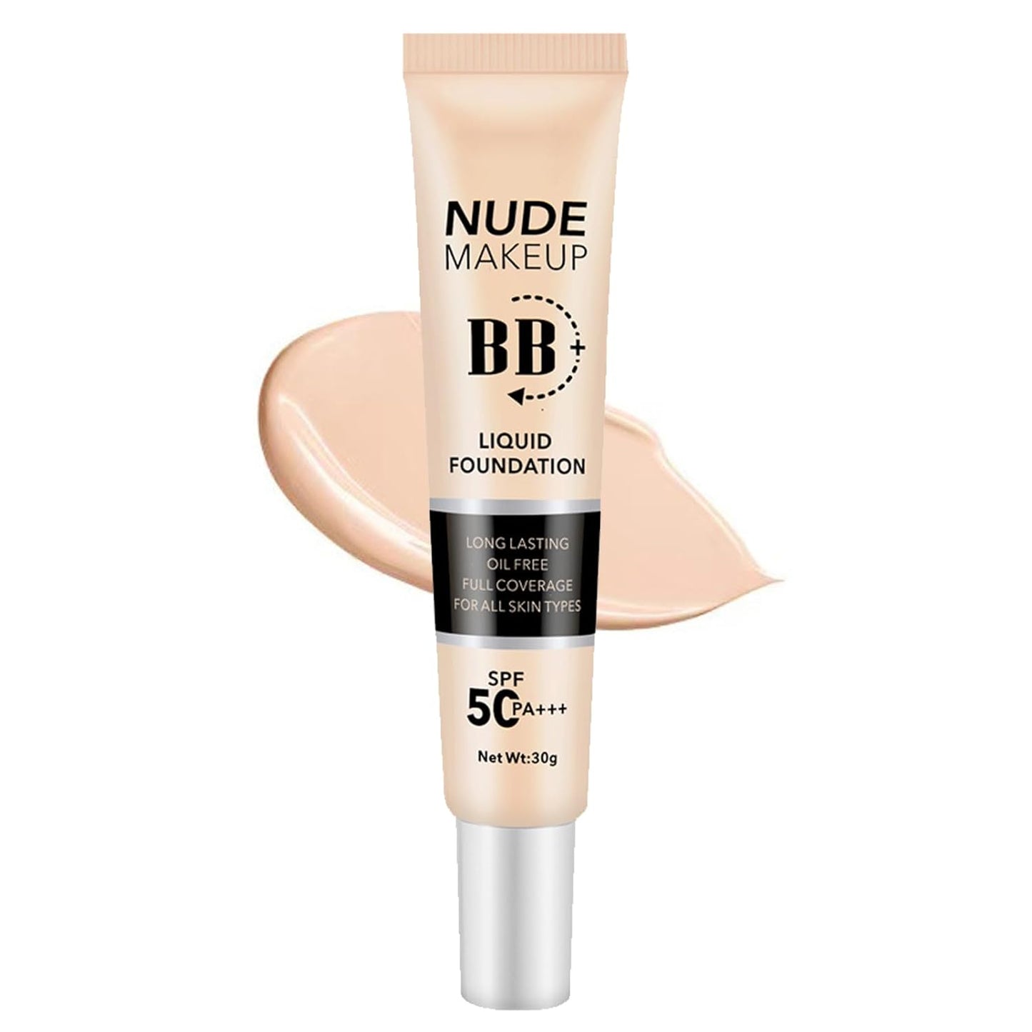 BB Cream Tinted Moisturizer with SPF50, BB Cream Full Coverage Foundation Hide Pore Spot, Hydrating LightWeight Matte BB Cream, Waterproof Long Lasting BB Cream for Oily Skin (Natural)