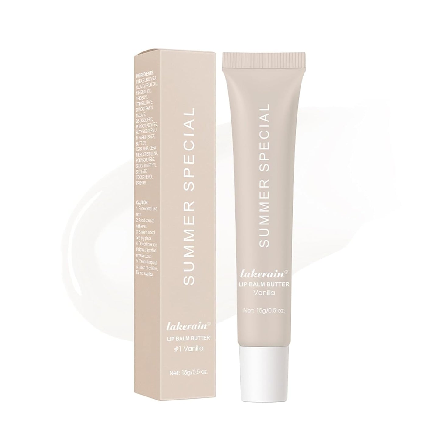 Summer Special Lip Butter Balm - Ultra-Hydrating, Nourishing Lip Care with Natural Ingredients, Shea Butter & Olive Butter, Soothes & Softens Dry Lips (#1 Vanilla, 0.5 Fl Oz (Pack of 1))