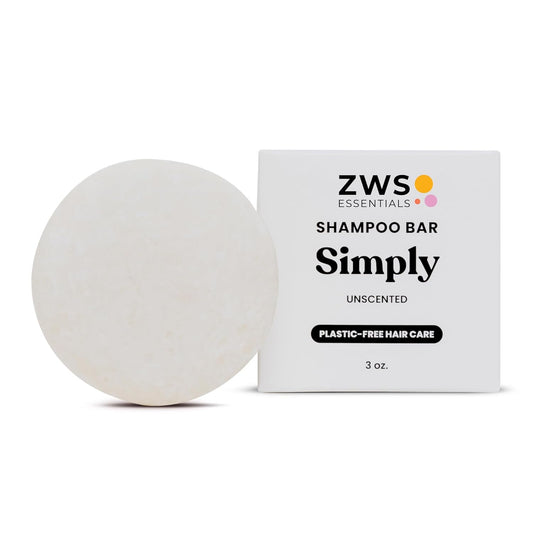 Simply Unscented Shampoo Bar, Vegan Solid Hair Cleanser for Sensitive Scalps & Fragrance-Free Care, Zero Waste, Travel-Friendly
