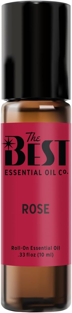 The Best Rose Essential Oil Roll-On- Premium Grade- Pre-Diluted in Coconut Oil- Ready to Use- 10 ml (.33 fl oz)
