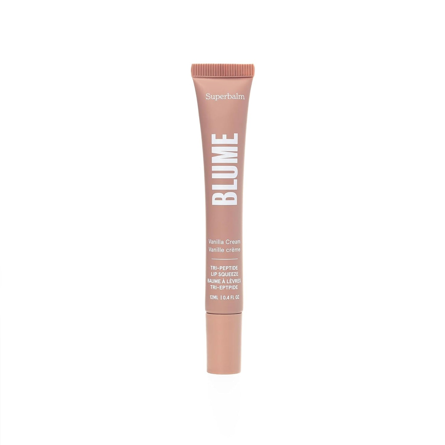 Blume Tri-Peptide Vanilla Lip Balm - Superbalm Lip Moisturizer with Shea Butter and Squalane to Deeply Hydrate & Heal Dry, Cracked Lips - Cruelty Free & Vegan Lip Plumper (0.4 Fl Oz)