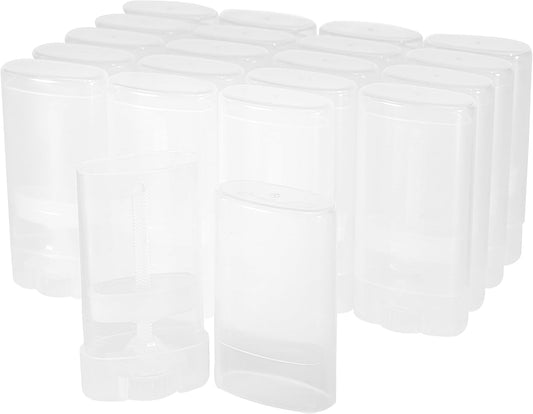 Empty Oval Deodorant Lip Lipstick Balm Tubes Containers Plastic 20PCS 15ML Transparent (15ml, Transparent)