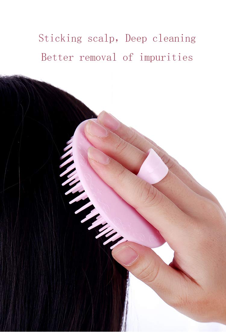 Hair Scalp Brush Dandruff Cleaning Brush Shower Scalp Shampoo Brush Scalp Massager Pack of 4(Blue,Green,Yellow,Pink)