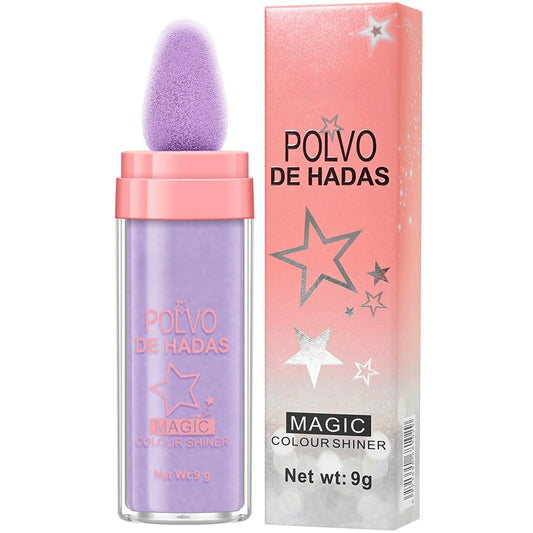 Polvo De Hadas Fairy Dust Highlight Patting Powder - Full Body Contouring and Clavicle Pearlescent Patting Powder for Face and Eye, Halloween Sparkling Body Glitter Powder (#04 Fantasy Purple)