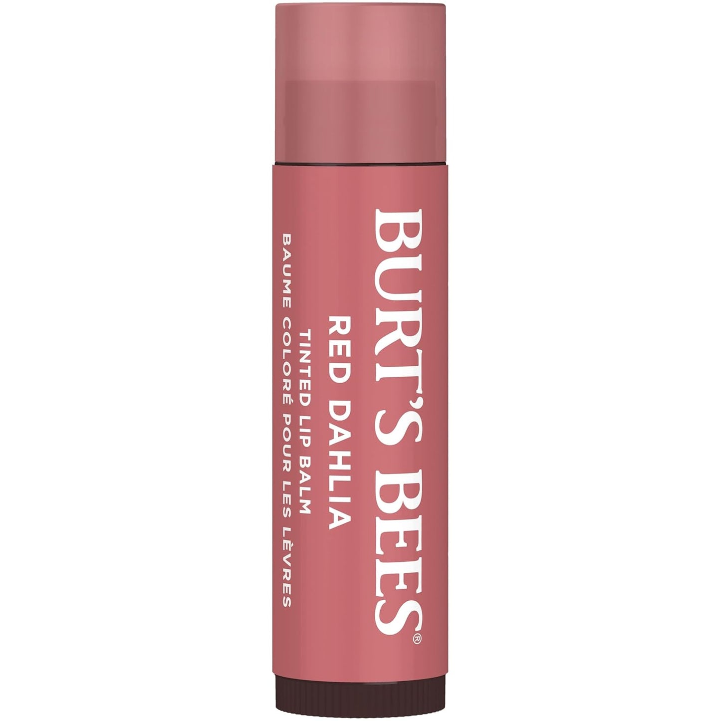 Burt's Bees Lip Tint Balm with Long Lasting 2 in 1 Duo Tinted Balm Formula, Color Infused with Deeply Hydrating Shea Butter for a Natural Looking Buildable Finish, Fiery Red Dahlia (2-Pack)