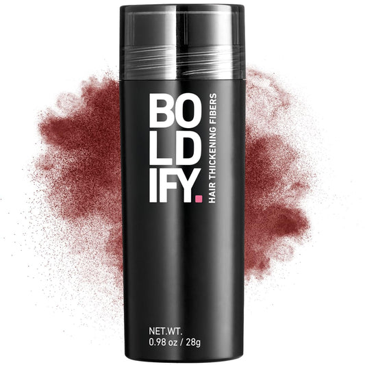 BOLDIFY Hair Fibers (28g) - Fill In Thinning and Fine Hair for an Instantly Fuller, Thicker Look - 14 Shades for Women & Men - Dark Auburn