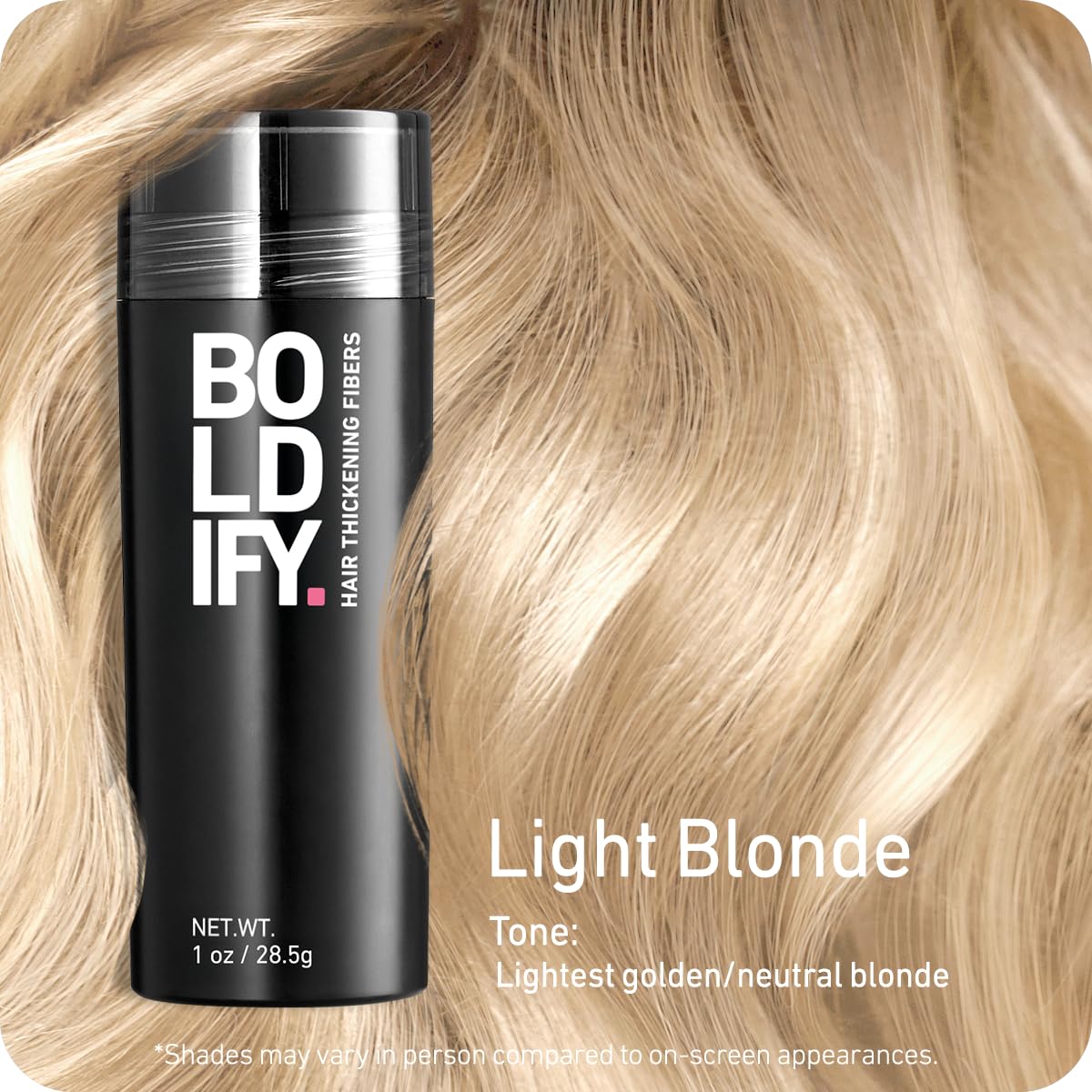 BOLDIFY Hair Fibers (28.5g) - Fill In Thinning and Fine Hair for an Instantly Fuller, Thicker Look - 14 Shades for Women & Men - Light Blonde