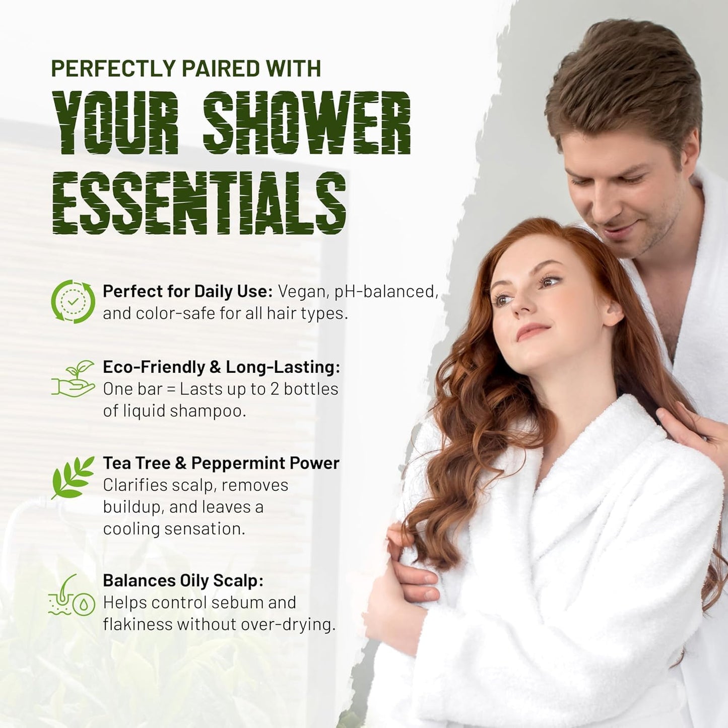 Herbishh Tea Tree & Mint Shampoo Bar – Tea Tree Oil Soap Bar for Oily Hair & Scalp Cleanse – Solid Travel Size Shampoo for Men & Women – Minty Deep Cleansing, 3.53 oz pk of 4