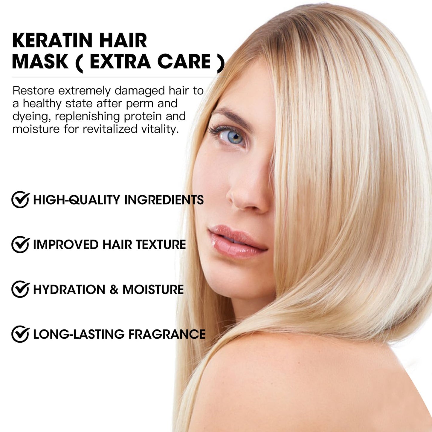 Keratin Hair Mask & Deep Conditioner, Hydrating & Deep Conditioning Repair with Wheat Protein & Argan Oil for Dry, Damaged, or Color-Treated Hair, Anti-Frizz Hair Treatment - 17.5 Oz.