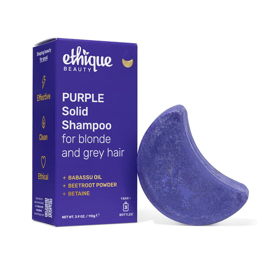 Ethique Purple Shampoo Bar for toning brassy hair - Plastic-Free, Cruelty-Free, Vegan, 3.88 oz - Formerly Tone It Down