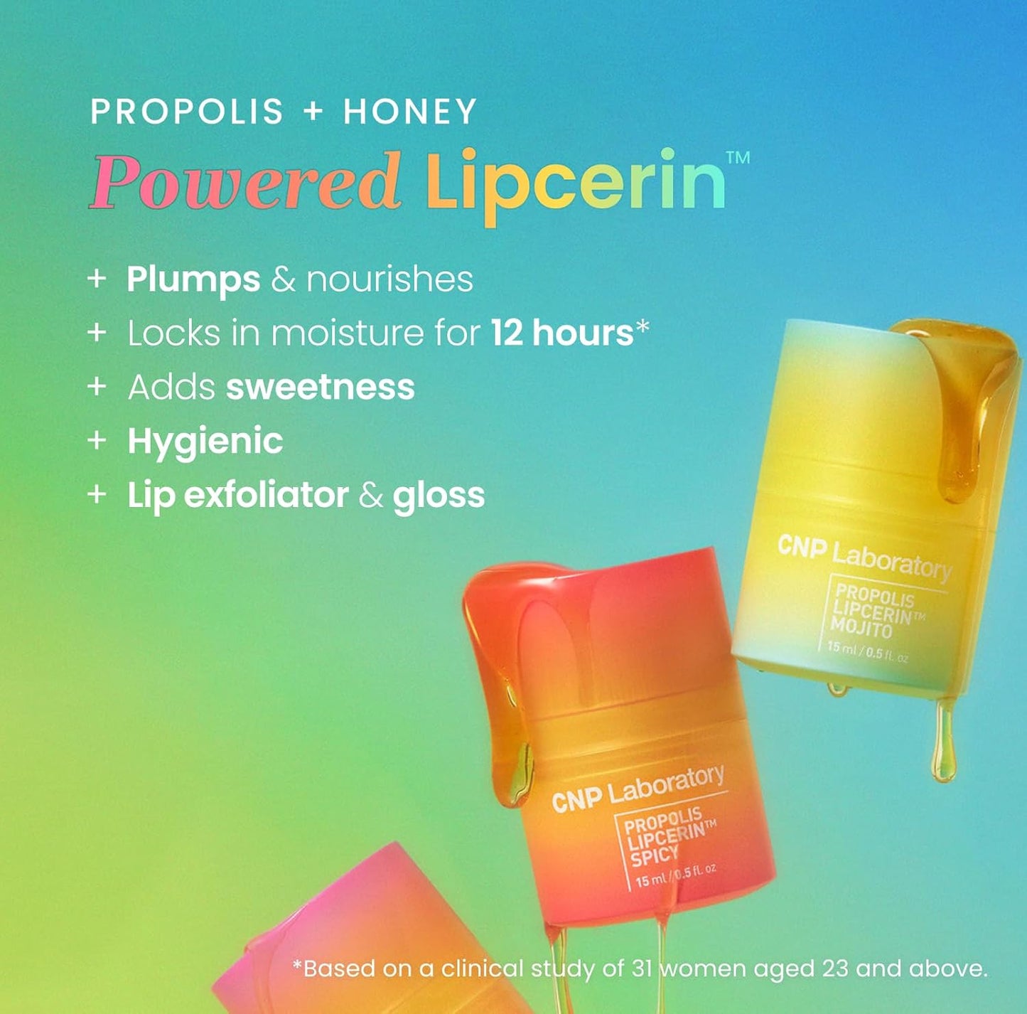CNP Honey Lip Butter - Propolis Lipcerin™ 03 Lime, Hydrating Overnight Manuka Lip Balm & Mask, 12hr Long-Lasting Moisture, Korean Skin Care, 0.5 fl.oz.