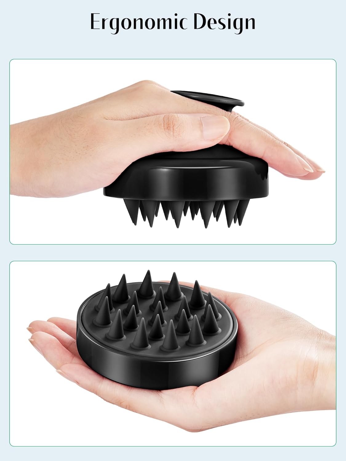 HEETA Scalp Massager Hair Growth 2-Pack, Soft Silicone Scalp Scrubber Shampoo Brush for Exfoliation Dandruff Removal Head Massage Stress Relax, Wet & Dry Use for Women Men Thick Thin Curly Hair Care