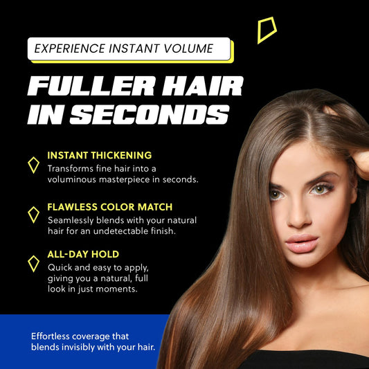 PrimeLook Hair Building Fibers, Luxurious Building Fibers for Thinning Hair, Superior Formula for Men & Women, Instant Volume, Matches Colors (27.5g, Dark Brown)