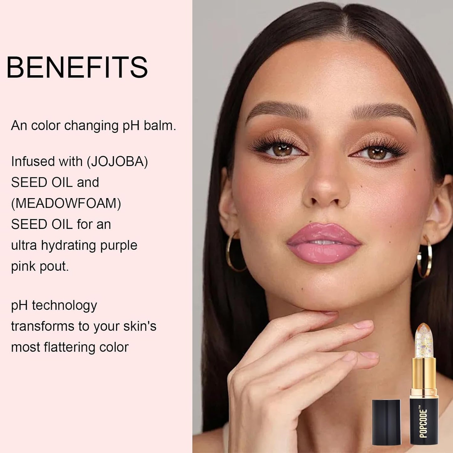 pH Lip Balm, Transparent Clear Color Changing Lipstick and Tinted Lip Balm Chapstick, Vegan & Cruelty Free Lip Tint, Hydrate & Nourish with JOJOBA and MEADOWFOAM SEED OIL, #001 Amethyst