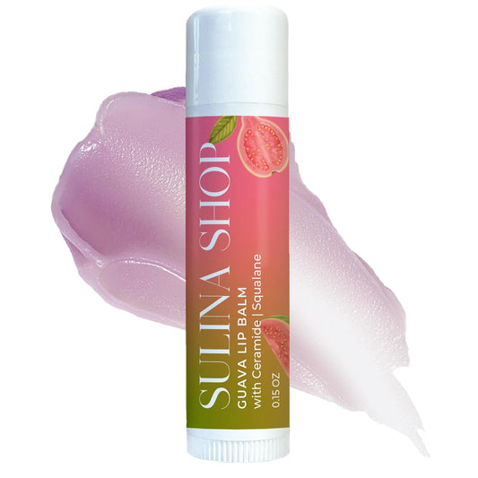 Guava Lip Balm Hydrating for Dry Lips - Natural Lip Moisturizer with Ceramide, Squalane & Castor Oil, Protects Lip Barrier, Lip Care for Chapped Lips, Lip Repair - 0.15 Fl oz