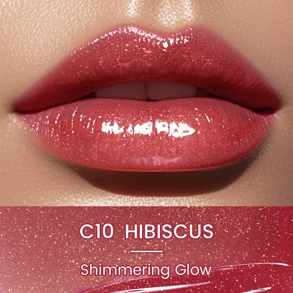 CATKIN Glossy Lip Balm Ultra Hydating Glow Lip Tinted Jelly Plump Melting Balm Shea Butter Repair Soothing For Dry Lips Dewy Finished 0.12 oz 2pcs Set 04