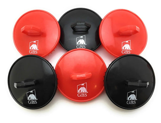 G.B.S Stylish Easy to Hold Hair Scalp Shampoo Brush #100 Scrubber Helps to Remove Dandruff, Promotes Hair Growth Head Massager Brush for Home, Office, Travel, Gym Pack of 6 (3 Black, 3 Red)