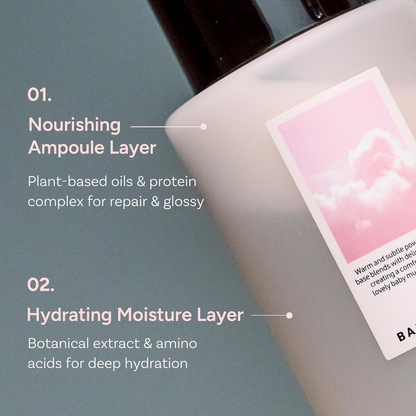 Korean Ampoule Hair Serum Mist with Camellia & Jojoba Oil – Nourishing & Moisturizing Hair Treatment, Frizz Control, Paraben & Sulfate Free, White Floral Musk, 100ml / 3.38 fl oz